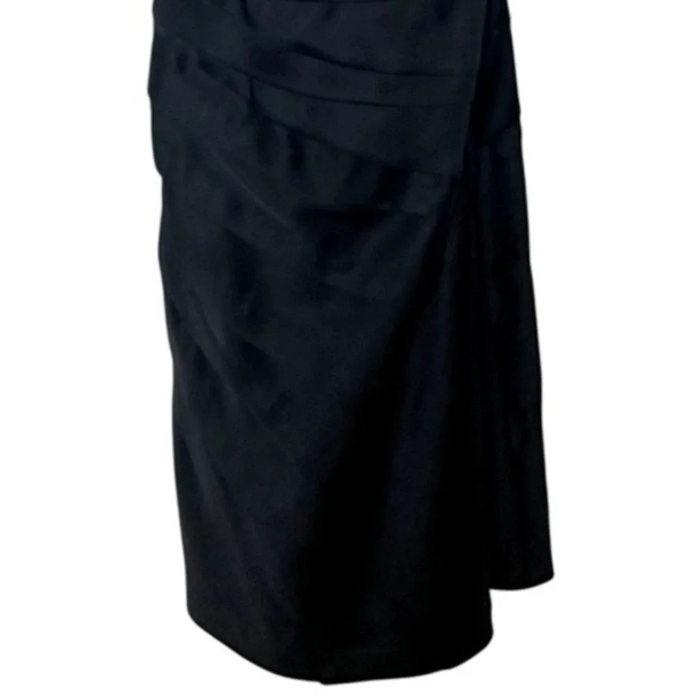 Gianni Bini NWT Black Satin Ruched Strapless Cocktail Dress Women's Size 0 Party